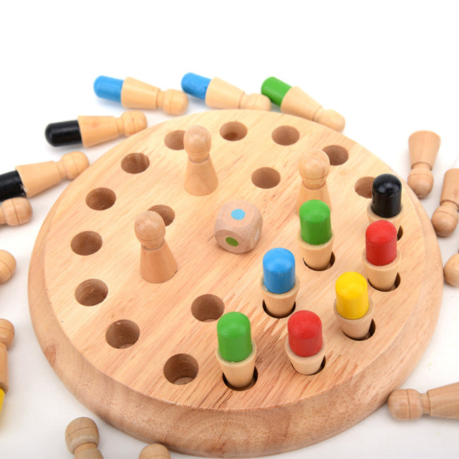 Children Color Memory Stick Wooden Chess Board Game-Toys-Golonzo