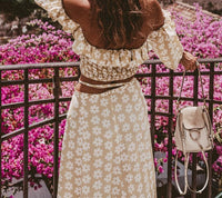 Twist Off Shoulder Split Casual Dress-Dresses-Golonzo