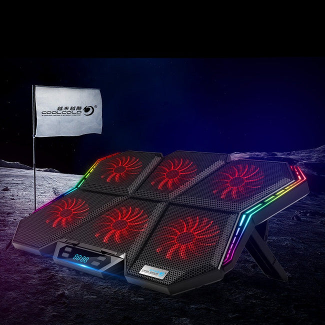 Gaming Laptop Cooler - Notebook Cooler Stand With Six Fan And 2 USB Ports-Computer System Cooling Parts-Golonzo