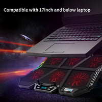 Gaming Laptop Cooler - Notebook Cooler Stand With Six Fan And 2 USB Ports-Computer System Cooling Parts-Golonzo