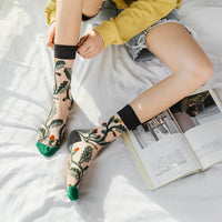 Creative Crystal Silk Tide Socks Funny Sunflowers Vines Flowers Happy Socks Casual-Socks-Golonzo