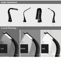 LED Business Desk Lamp - Leather Texture Folding Reading Table Lamp With Alarm Clock/Calendar LCD Display-Desk Lamps-Golonzo