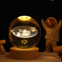 Crystal Ball 3D Laser Engraved Solar System Ball with Touch Switch LED Light-LED Light Bulbs-Golonzo