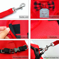 Soft Mesh Adjustable Small Cat Harness Leash Set-Pet Collars & Harnesses-Golonzo