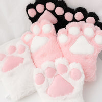 Cute Cat Paw Fluffy Claw - Fingerless Gloves Winter Wear-Gloves & Mittens-Golonzo