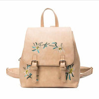 Women Leather Small Backpacks - Small Floral School bags for Girls-Backpacks-Golonzo