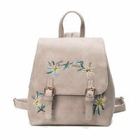 Women Leather Small Backpacks - Small Floral School bags for Girls-Backpacks-Golonzo