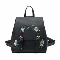 Women Leather Small Backpacks - Small Floral School bags for Girls-Backpacks-Golonzo