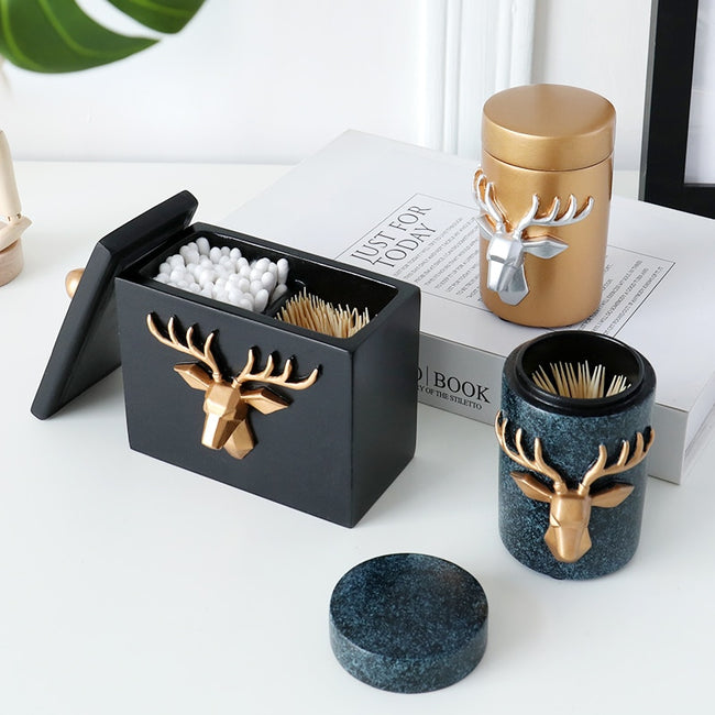 Deer Toothpick box container Toothpick holders Table home decor toothpick storage box gift toothpick dispenser-Toothpick holders-Golonzo