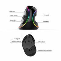 M618Plus Ergonomic Vertical Mouse With RGB Backlight 6 Buttons 4000 DPI-Mice & Trackballs-Golonzo