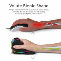 M618Plus Ergonomic Vertical Mouse With RGB Backlight 6 Buttons 4000 DPI-Mice & Trackballs-Golonzo