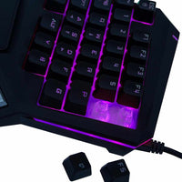 T9Pro Single Handed Gaming Keyboard - 7 Color Backlit 30 Buttons Ergonomic Keypad-Keyboards-Golonzo