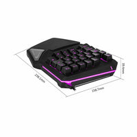 T9Pro Single Handed Gaming Keyboard - 7 Color Backlit 30 Buttons Ergonomic Keypad-Keyboards-Golonzo