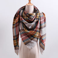 Knitted Women Plaid Scarf - For Spring /Autumn/Winter-Bandana-Golonzo