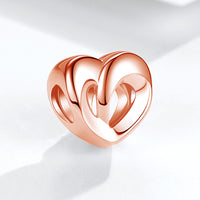 Sterling Silver Rose Gold Heart Charm for DIY Jewelry Making-Charms & Pendants-Golonzo