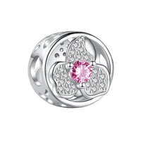 Sterling Silver Spring Flower Zircon Charm Bead for Bracelet-Bracelets-Golonzo