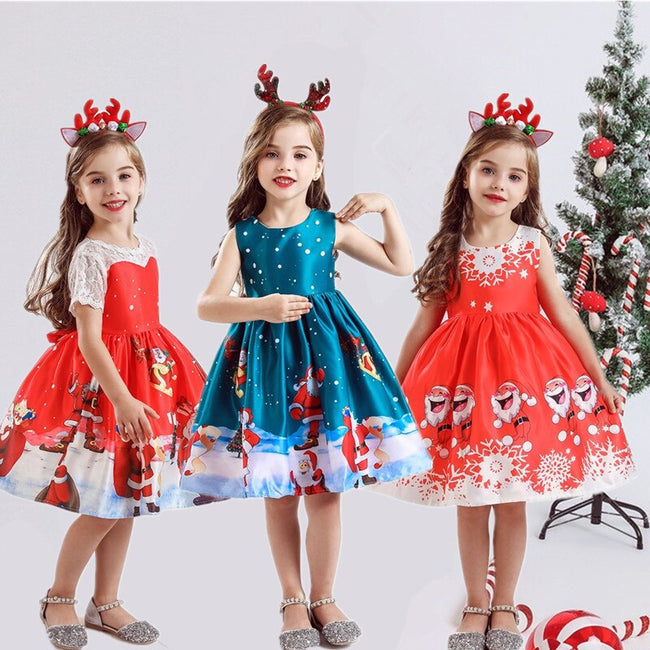 Fancy Girl Christmas Dress-Dresses-Golonzo