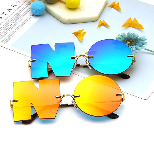 Fashion Letter NO Sunglasses Luxury Brand Designer Metal Sun glasses Ladies Trend Sunglass UV400-Sunglasses-Golonzo