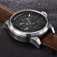 Fashion Luxury Leather Tourbillon Watch - Automatic Mechanical Men Wristwatch-Watch-Golonzo