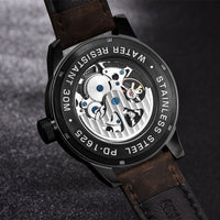Fashion Luxury Leather Tourbillon Watch - Automatic Mechanical Men Wristwatch-Watch-Golonzo