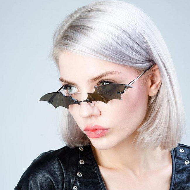Fashion Rimless Sunglasses Bat Shaped-Sunglasses-Golonzo
