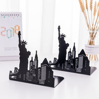 Ferris Wheel / Eiffel Tower / Statue of Liberty Metal Book Ends, Novelty Vintage Black Bookend-bookcase-Golonzo