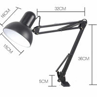 Flexible Swing Arm Clamp Mount Desk Lamp - Black Table Light Reading Lamp-Desk Lamps-Golonzo