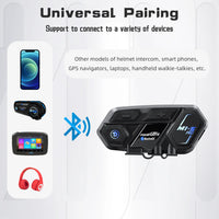 Helmet Intercom - Headset Motorcycle Bluetooth Interphone 8 Rider 2000M-Bluetooth Earphones & Headphones-Golonzo