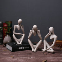 Statues Creative Abstract Thinker People Sculptures Miniature Figurines Craft Office Home Decoration-statue-Golonzo