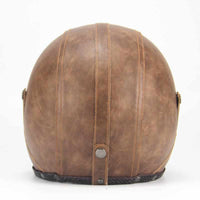 PU Leather 3/4 Vintage Motorcycle Helmet - Include/Exclude Goggle Mask-Motorcycle Helmets-Golonzo