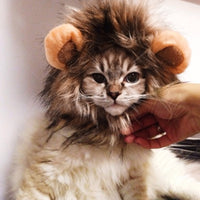 Funny Cute Pet Cat Costume Lion Mane Wig Cap Hat-Cat Supplies-Golonzo
