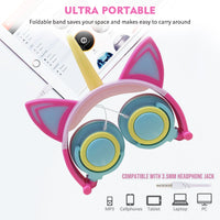 Funny Kids Headphone Led Light Unicorn Wired Headphones-Headphones and Headset-Golonzo
