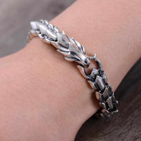 Genuine 925 Sterling Silver Heavy Dragon Scale Bracelet-Bracelet-Golonzo