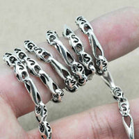 Genuine 925 Sterling Silver 5mm Hollow Engraving Design Chain Necklace - Vintage Necklace-Necklace-Golonzo