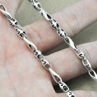 Genuine 925 Sterling Silver 5mm Hollow Engraving Design Chain Necklace - Vintage Necklace-Necklace-Golonzo