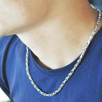 Genuine 925 Sterling Silver 5mm Hollow Engraving Design Chain Necklace - Vintage Necklace-Necklace-Golonzo