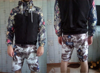 Slim Fit Floral Bomber Jacket-Coats and Jackets-Golonzo