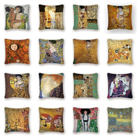 Oil Painting Cushion Cover Gold Pattern Print Pillow Case Vintage-Pillow Case and Shams-Golonzo