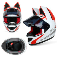 Removable Cat Ear Motorcycle Helmet-Motorcycle Helmets-Golonzo