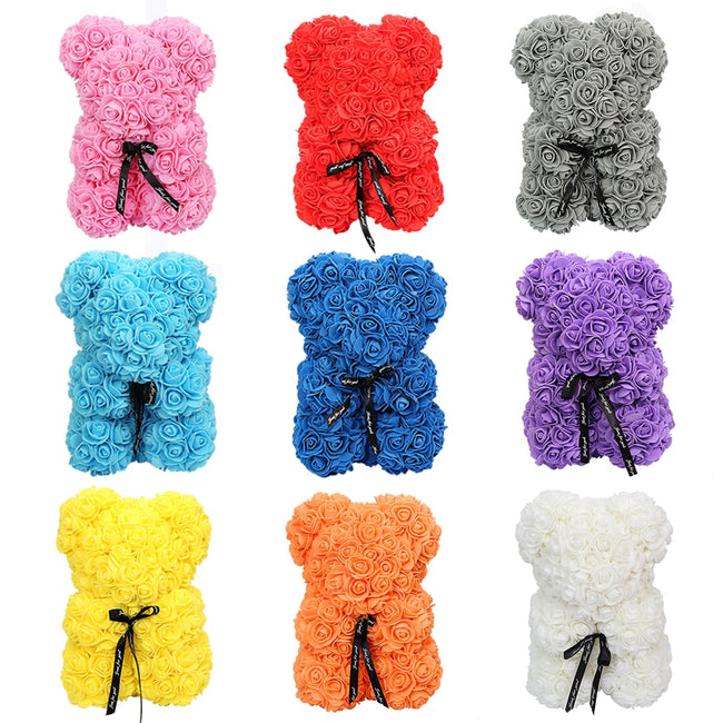 Rose Teddy Bear - Artificial Flowers Gifts-Artificial flower-Golonzo