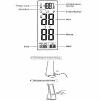 LED Business Desk Lamp - Leather Texture Folding Reading Table Lamp With Alarm Clock/Calendar LCD Display-Desk Lamps-Golonzo