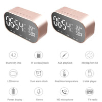 LED Digital Alarm Clock with Bluetooth Speaker Radio Wireless Music Player-Alarm Clocks-Golonzo