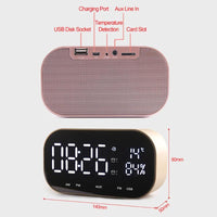 LED Digital Alarm Clock with Bluetooth Speaker Radio Wireless Music Player-Alarm Clocks-Golonzo