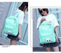 Neko Cat School Bags 4 Pcs/Set - Orthopedic Backpacks for Children-School Bags-Golonzo