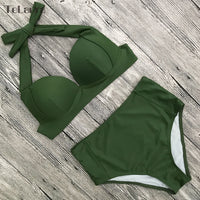 Sexy High Waist Bikini Set - Women Swimsuit Push Up-Swimsuit-Golonzo