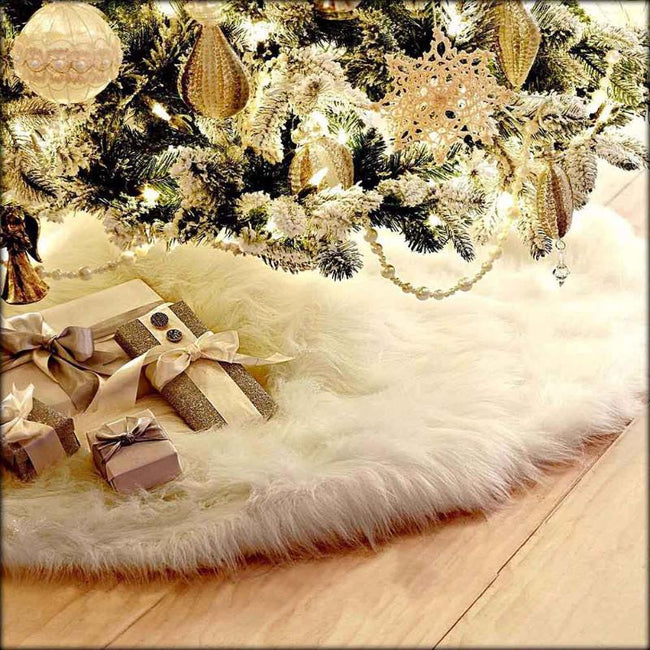 Mini Christmas White Tree Skirt-Christmas Tree Skirts-Golonzo