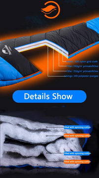 Winter Thickening Mummy Sleeping Bag - Outdoor Camping Warm Sleeping Bag with Compression Sack-Sleeping Bags-Golonzo