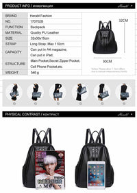 PU Leather Backpacks for Teenage Girls-Backpacks-Golonzo