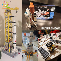 Space station Saturn V Rocket Building Blocks City Shuttle satellite Astronaut-Toys-Golonzo