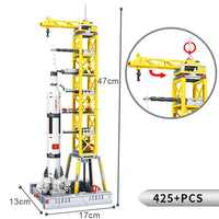 Space station Saturn V Rocket Building Blocks City Shuttle satellite Astronaut-Toys-Golonzo